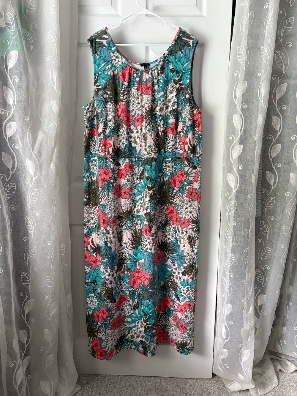 Talbots Floral Jungle Jersey Maxi Dress cotton modal blend women plus size 3X